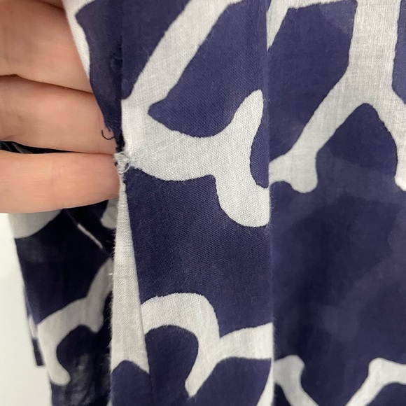 Roller Rabbit Long Blue Meena Kurta Monaco Pool Dress Size XS 100% Cotton 22 - Picture 10 of 11